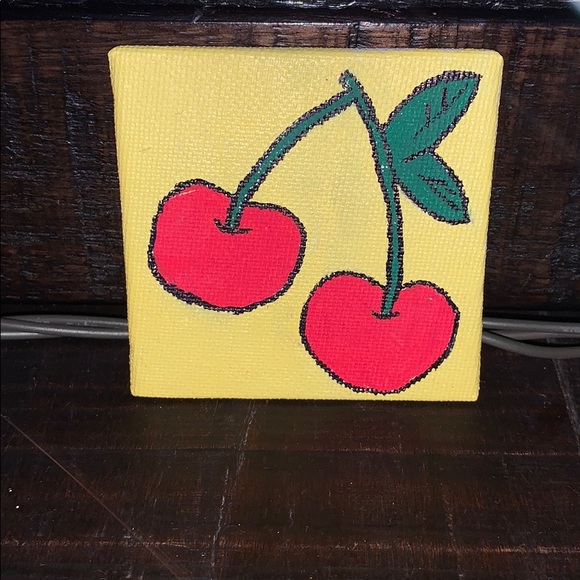 Eggplant, peach, and cherry miniature paintings - Picture 3 of 5